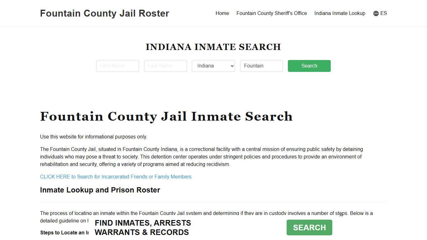 Fountain County Jail Roster Lookup, IN, Inmate Search